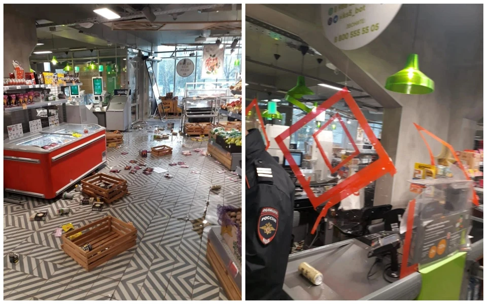 На площади Мичурина в Рязани мужчина устроил погром в магазине «Пятерочка».