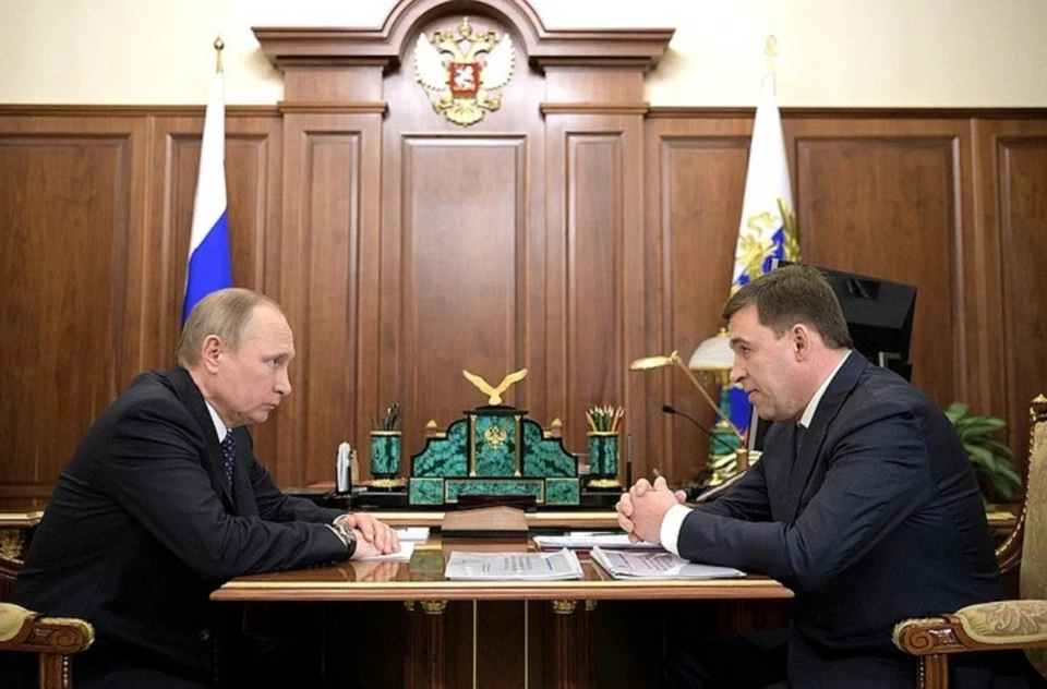Владимир Путин проводит 20 мая рабочую встречу со свердловским губернатором. Фото: официальный сайт Кремля