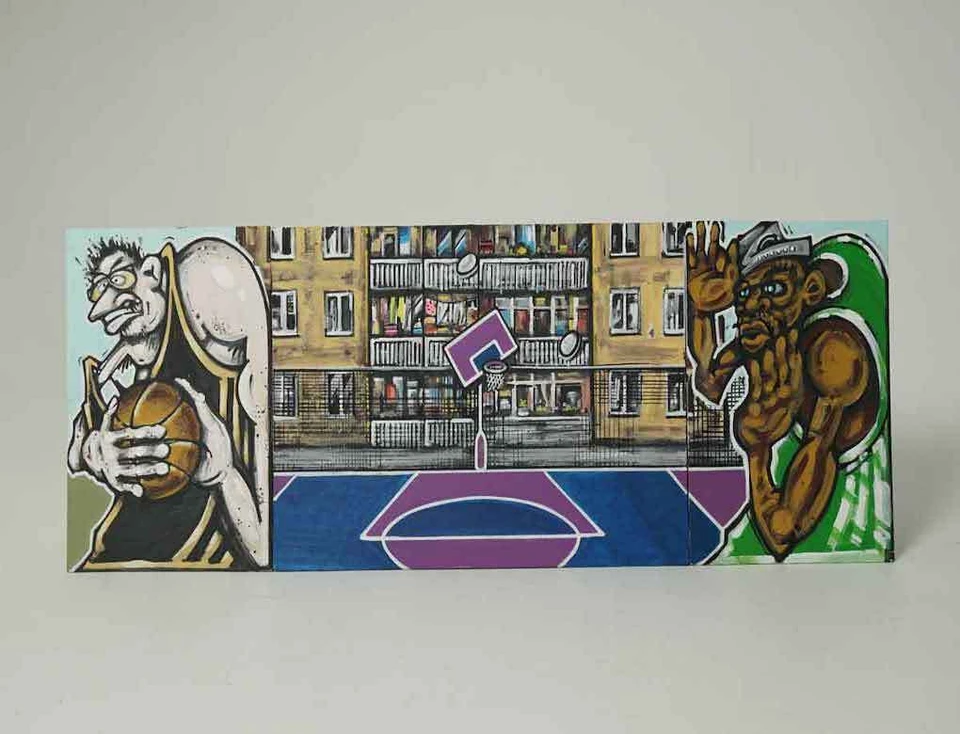 Эскиз граффити для баскетбольной площадки от «Маслача». Фото: "Галерея Ларина".