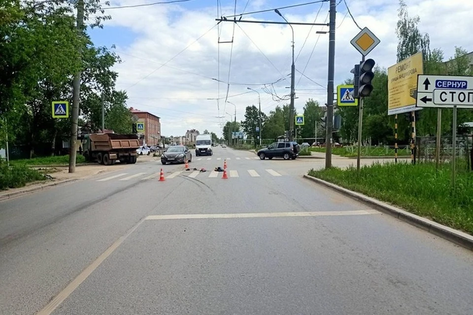 ДТП произошло у дома №93 по улице Дружбы. Фото: Госавтоинспекция Марий Эл