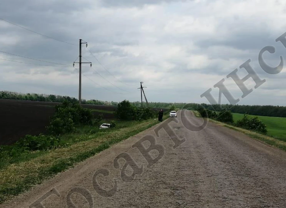 В Воловском районе Тульской области Kia опрокинулся в кювет: пострадал мужчина