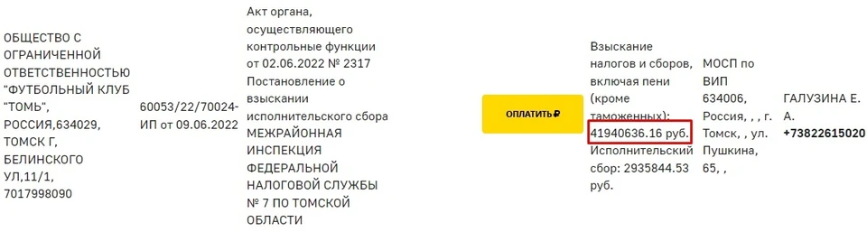 Банк данных исполнительных производств сайта регионального УФССП.