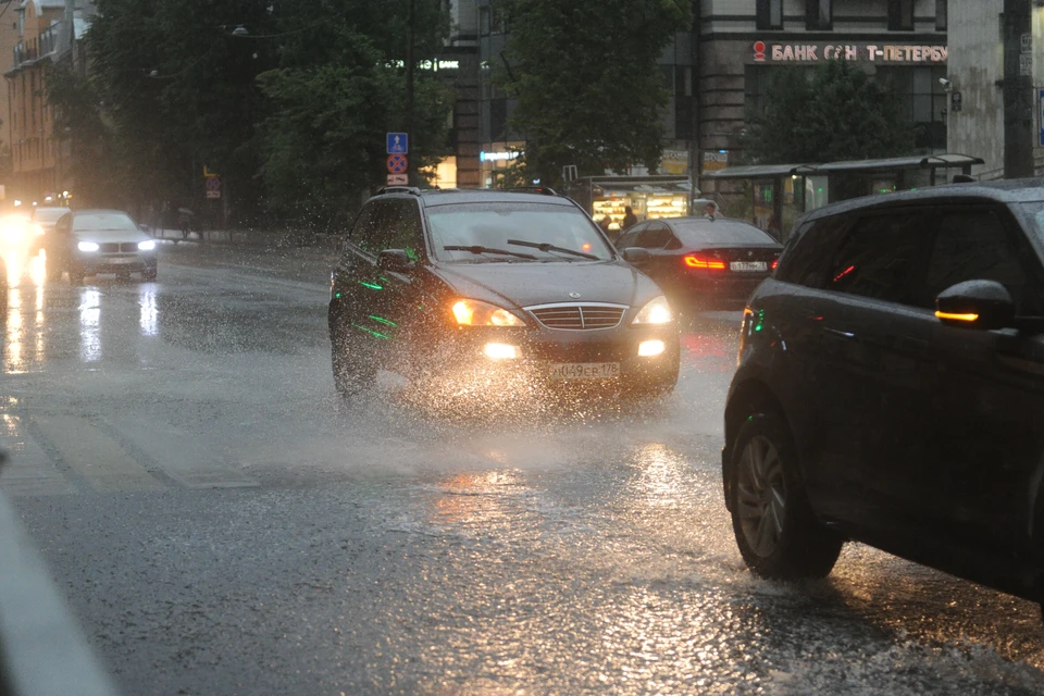 Более 15 мм дождя выпало в Петербурге во время ночной грозы