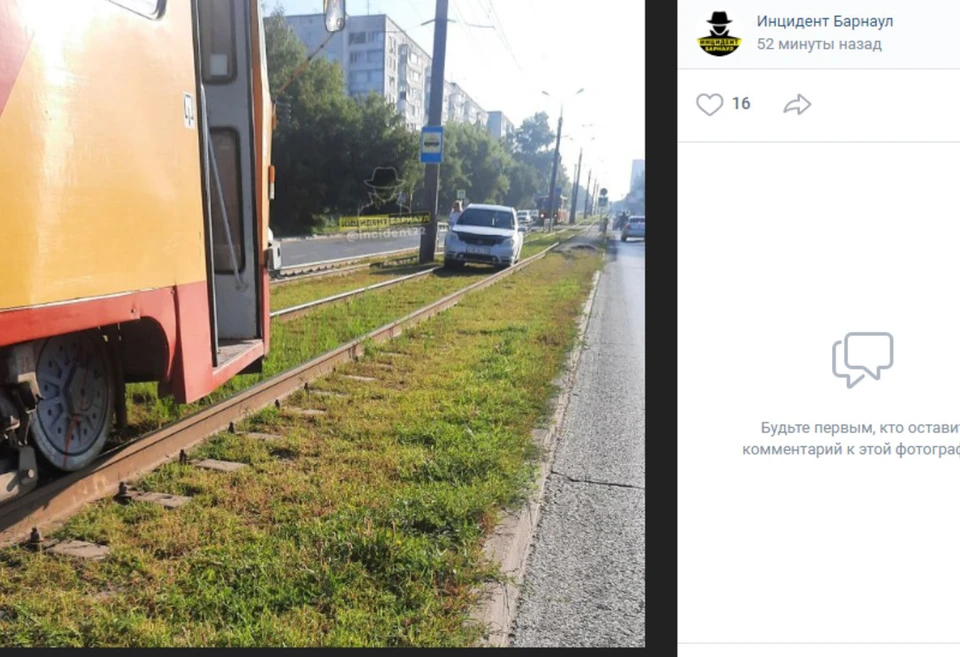 Скриншот публикации в группе "Инцидент Барнаул"