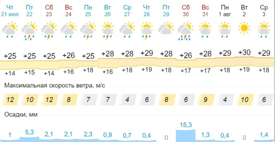 В области продолжает бушевать непогода. Скриншот: gismeteo