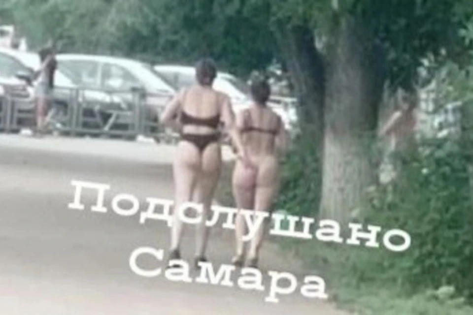 Самарчанки, не стесняясь своего внешнего вида, пробежались по одной из улиц