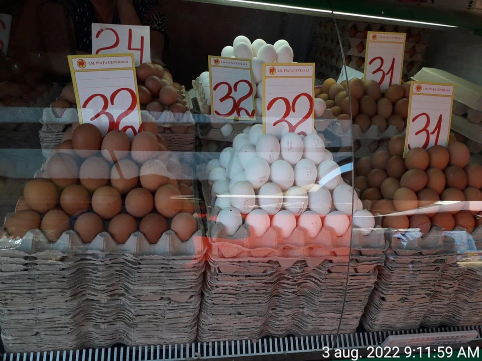 На Центральном рынке в Кишиневе яйца тоже значительно подорожали. Фото: Facebook/Piata Centrala