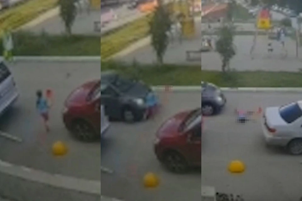 Восьмилетнюю девочку сбила иномарка. Фото: стоп-кадры видео АСТ-54.
