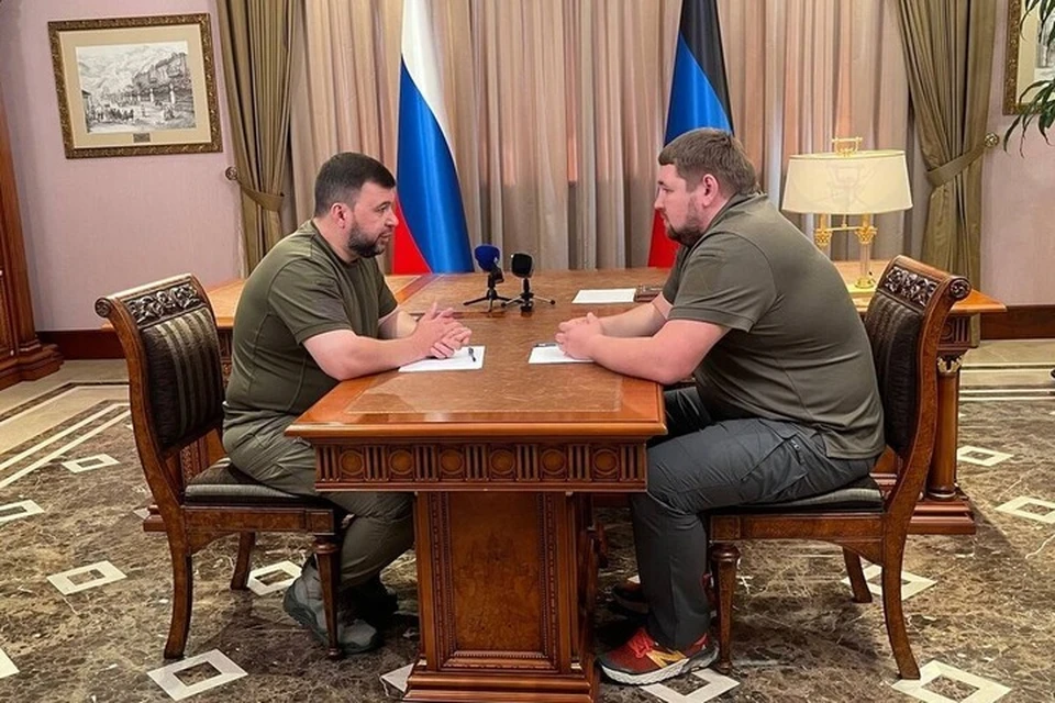 Владимир Бандура, управлявший Святогорском с 2020 года, был назначен Денисом Пушилиным главой администрации после освобождения города от ВСУ. Фото: АГ ДНР