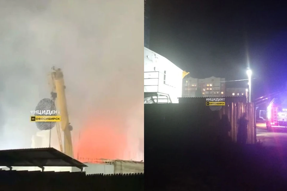 В Новосибирске на стройке жилого комплекса недалеко от улицы Чехова случился пожар.