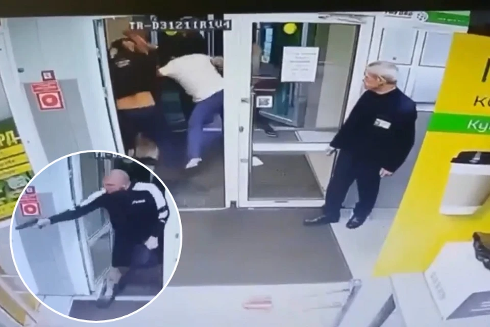 Охранник в происходящее не вмешивался Фото: скриншот из видео