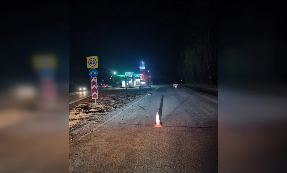 На Кузовлевском тракте Lada Kalina насмерть сбила пешехода. Фото: пресс-служба УМВД России по Томской области