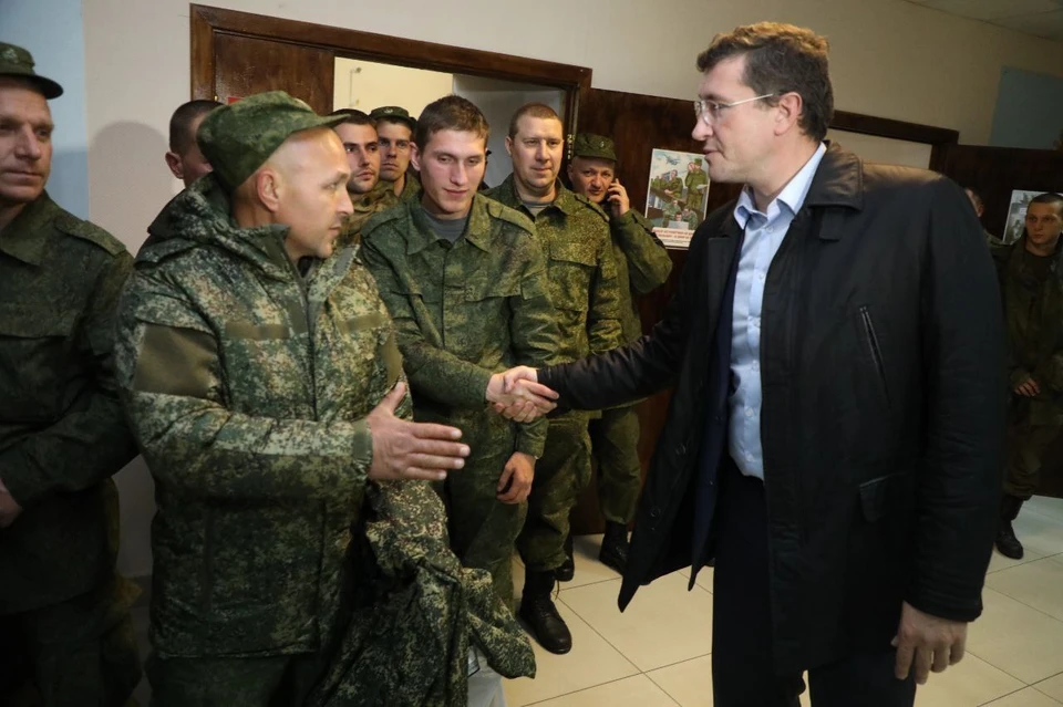 Губернатор Глеб Никитин во время встречи с мобилизованными нижегородцами. Фото: телеграм-канал Глеба Никитина