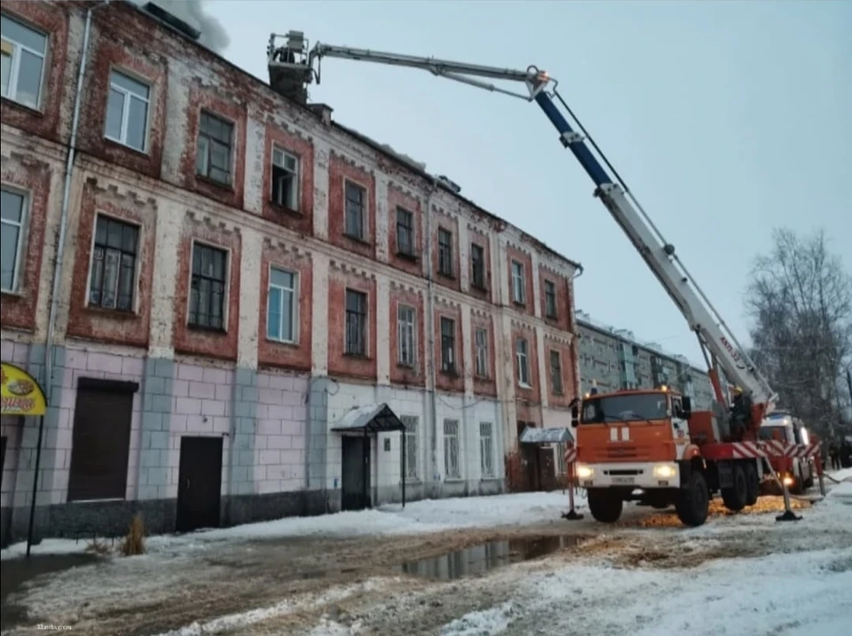 Пожар в Собинских казармах в январе 2021 года. Фото: ГУ МЧС России по Владимирской области
