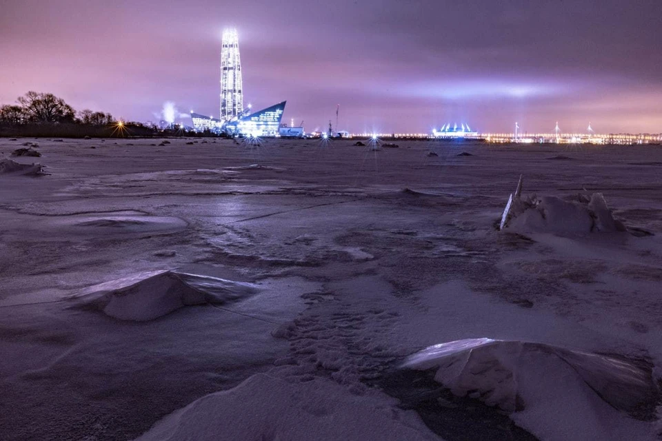 Вода в Финском заливе замерзла. Фото: t.me/astrophotoboloto/3099