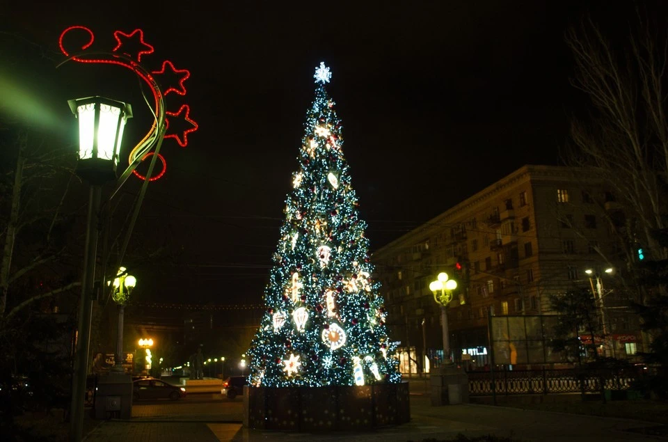 В центре поставят несколько елок.