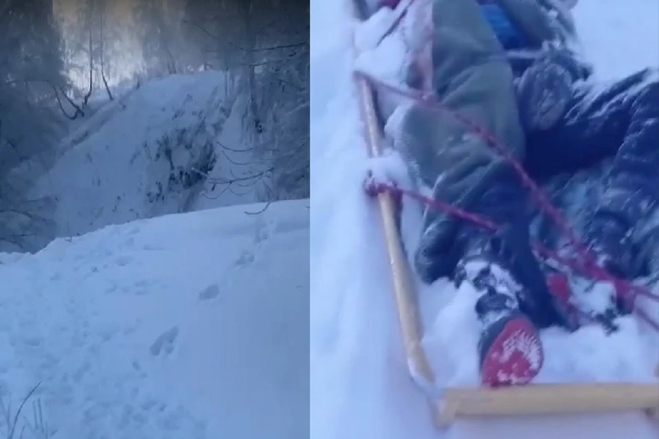 В Новосибирске 12-летний мальчик упал в глубокий овраг, когда играл с друзьями. Фото: стоп-кадр.