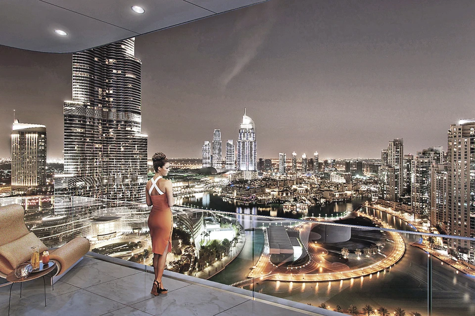 С террасы апартаментов Собчак открывается вид на центр Дубая и самую высокую башню мира Бурдж-Халифа. Фото: © HUAXIA REAL ESTATE