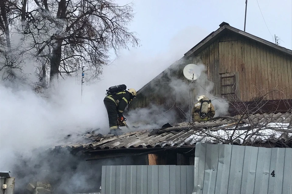 В Рязани загорелся жилой дом. Фото: ГУ МЧС по Рязанской области.