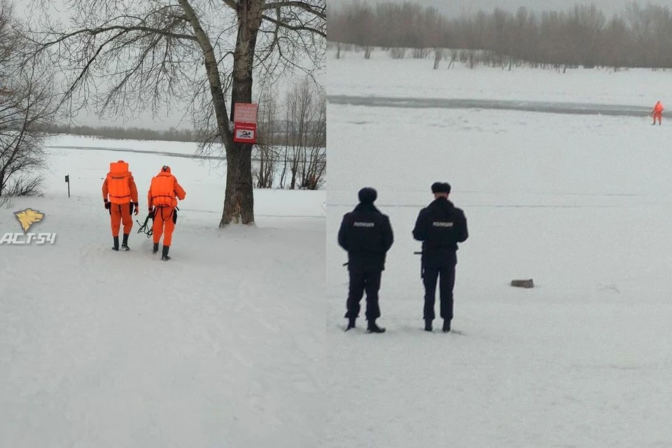 О провалившемся под лед мужчине сообщили очевидцы. Фото: АСТ-54 Black