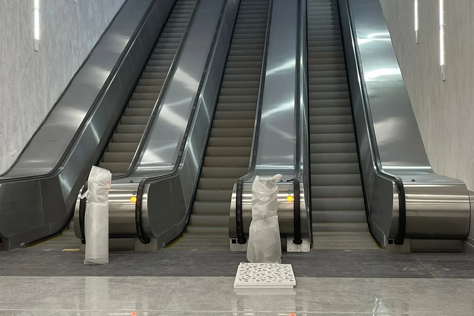 На станции метро «Спортивная» начали испытания эскалаторов. Фото: СпецТрансСтрой