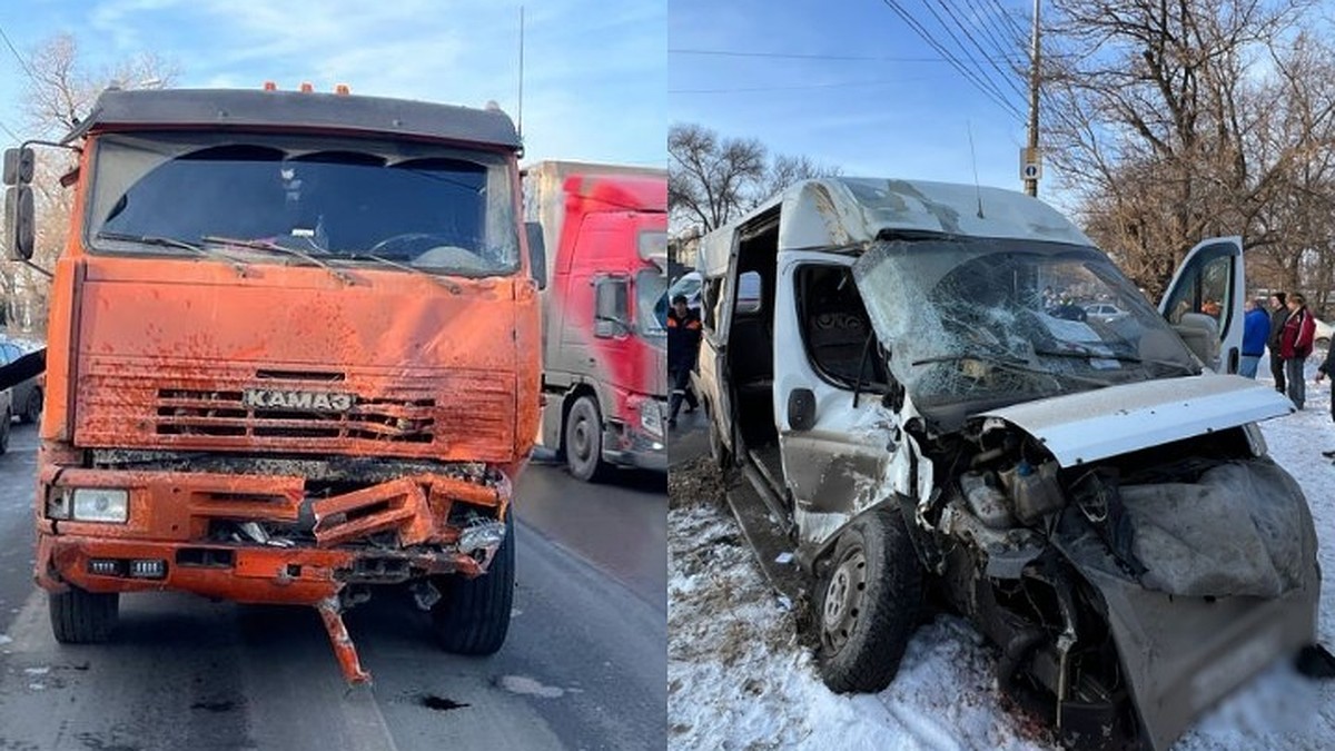 В Волгограде в столкновении «КамАЗа» и маршрутки 3 человека погибли, 6 в  больнице - KP.RU