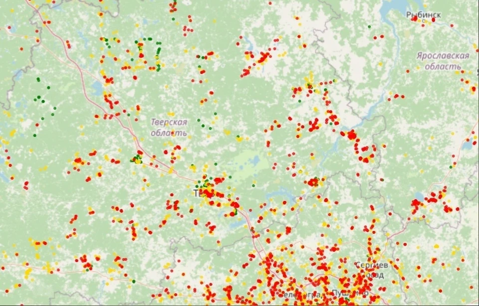 Очаги произрастания борщевика может отметить на карте любой житель Тверской области Фото: antiborschevik.info