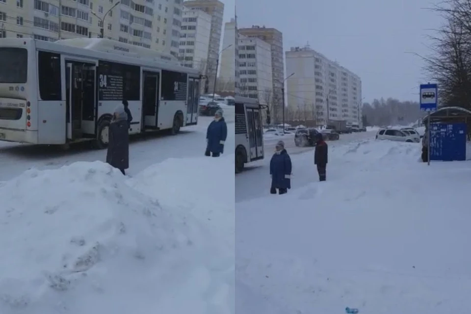 Чтобы пройти к автобусам, придется приложить немало усилий. Фото: стоп-кадры из видео читательницы