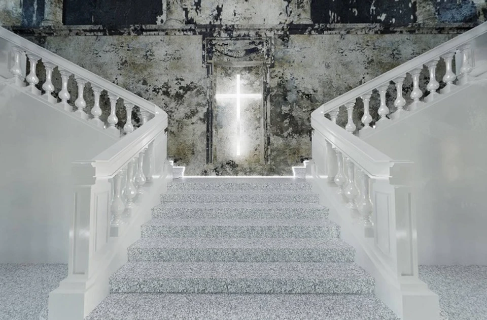 Лестницы снова станут белыми и полированными. Фото: Скриншот визуализации холла