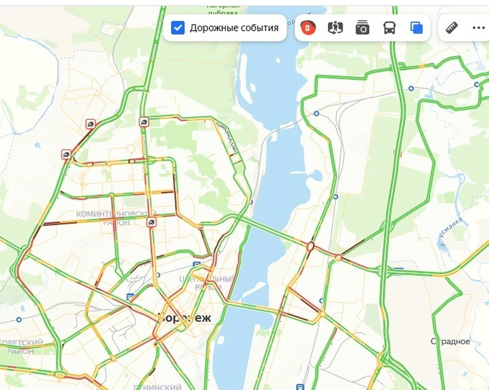 Карта пробок воронеж сейчас онлайн карта