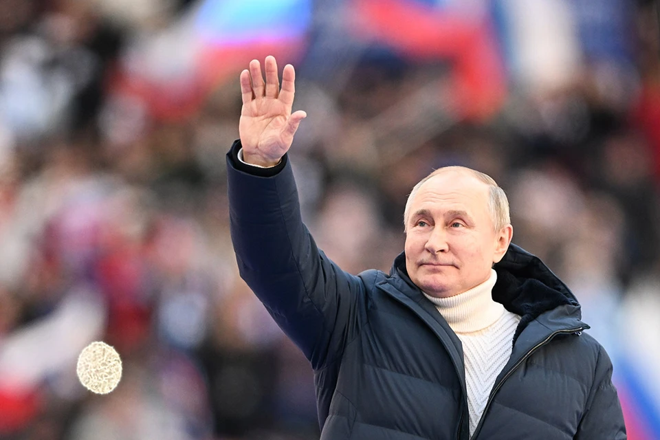 Президент России Владимир Путин, как ожидается, выступит с обращением на концерте в "Лужниках" 22 февраля 2023 года. Фото: Рамиль Ситдиков/POOL/ТАСС