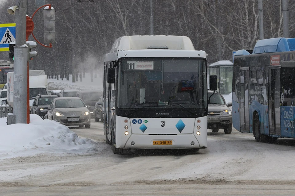 Кузбасские автобусы все чаще сталкиваются с гололедом