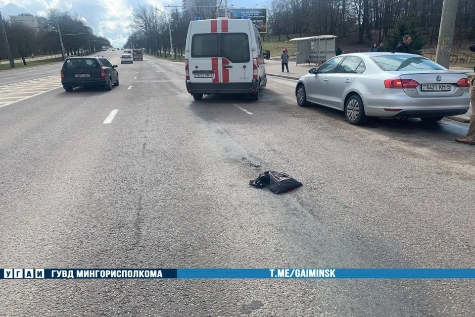 В Минске водитель сбил 15-летнюю девочку на пешеходном переходе. Фото: телеграм-канал УГАИ ГУВД Мингорисполкома
