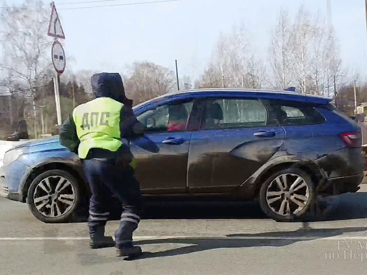 В Пермском крае пьяная автоледи скрываясь от полиции, прокатила инспектора  на капоте - KP.RU