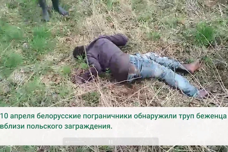 Это пятый по счету труп беженца, обнаруженный на белорусско-польской границе в этом году. Фото: стоп-кадр видео ГПК