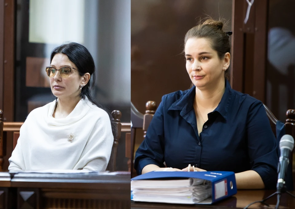 Елена Белая (слева) и Элина Сушкевич (справа) во время одного из заседаний суда.
