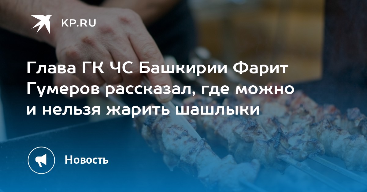 Глава ГК ЧС Башкирии Фарит Гумеров рассказал, где можно и нельзя жарить шашлыки  KP.RU