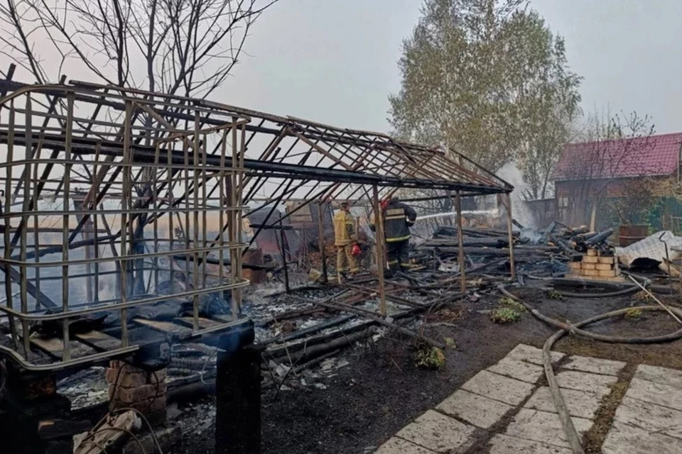 Огонь уничтожил 11 теплиц. Фото: Подслушано в Озерске / ВК