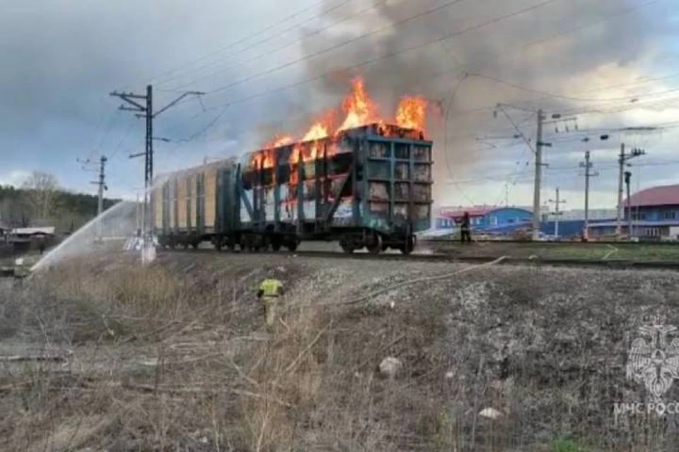 В Иркутске 18 мая на станции Кая Восточно-Сибирской железной дороги вспыхнул пожар