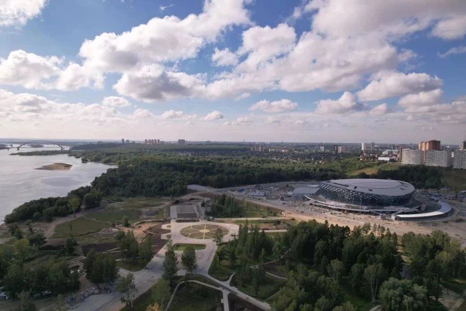 Основные работы в парке «Арена» у нового ЛДС завершат ко Дню города. Фото: мэрия Новосибирска