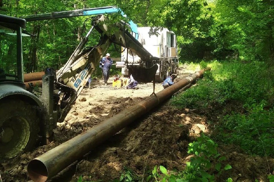 Аварийный участок водовода заменили в районе Новороссийска Фото: admkrai.krasnodar.ru