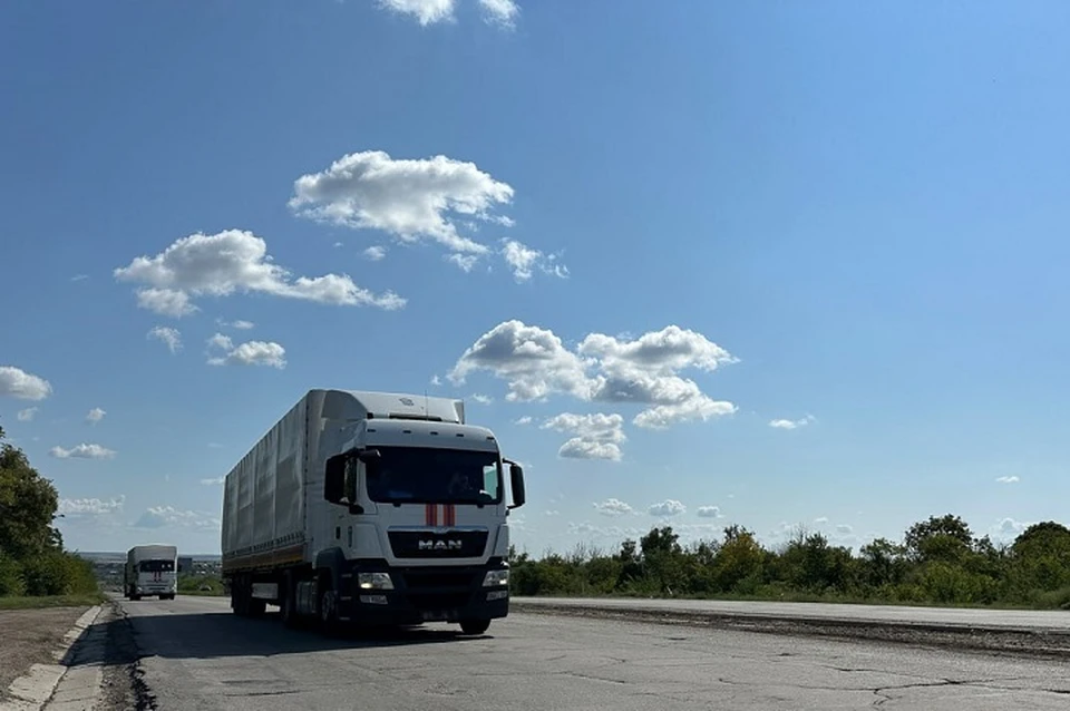 МЧС России доставило 81 тонну гумпомощи в ЛНР. Фото - МЧС России