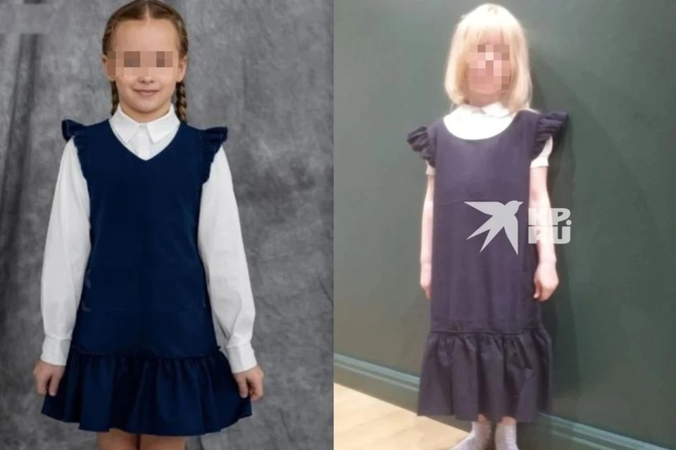 Родителям обещали форму, как с картинки (фото слева), а получили они другое (фото справа). Фото: предоставлено родителями/samm-nsk.ru