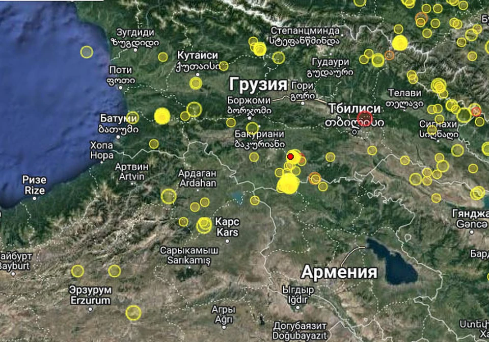 Землетрясение произошло в окрестностях Тбилиси. Фото: ies.iliauni.edu.ge