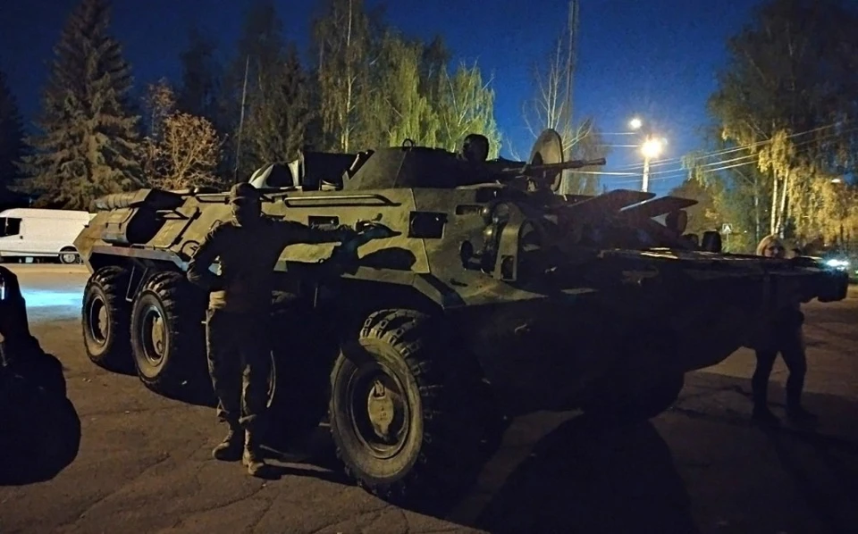 БТР на съемках фильма в Калуге
