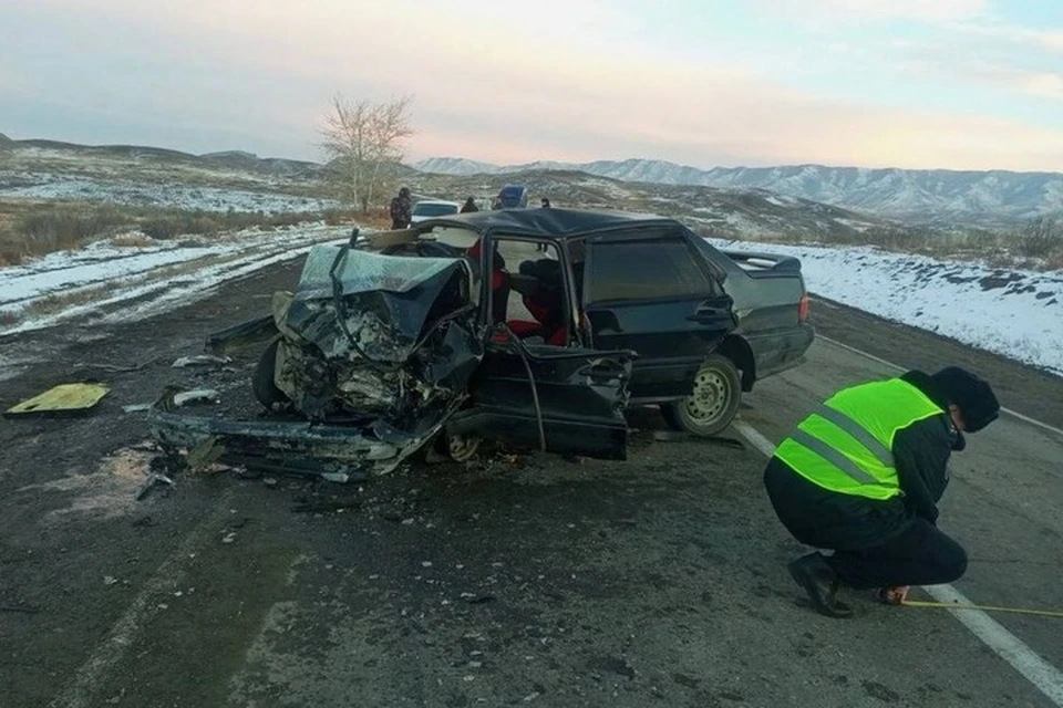 Авария с пятью пострадавшими в Туве. Фото: МВД Тувы