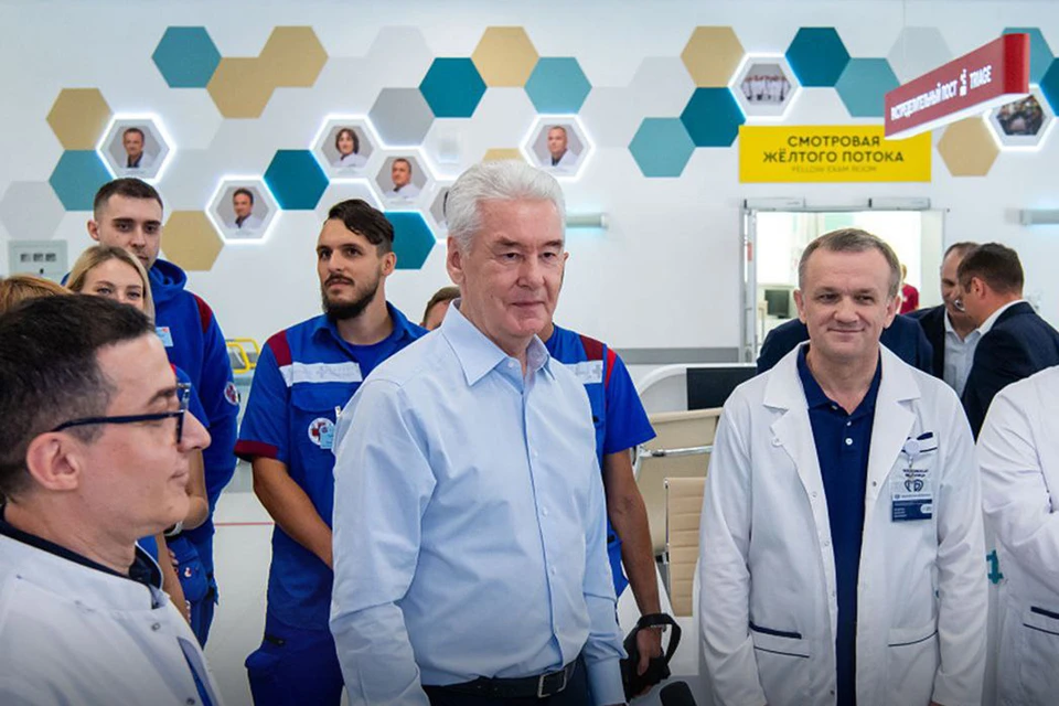 Сергей Собянин на открытии флагманского центра ГКБ №15 имени Филатова. Фото: Telegram-канал Сергея Собянина.