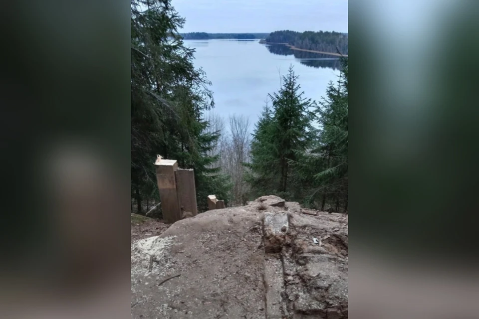 В «Смоленском Поозерье» разобрали смотровую площадку на озере Сапшо. Фото: «Подслушано Смоленск».