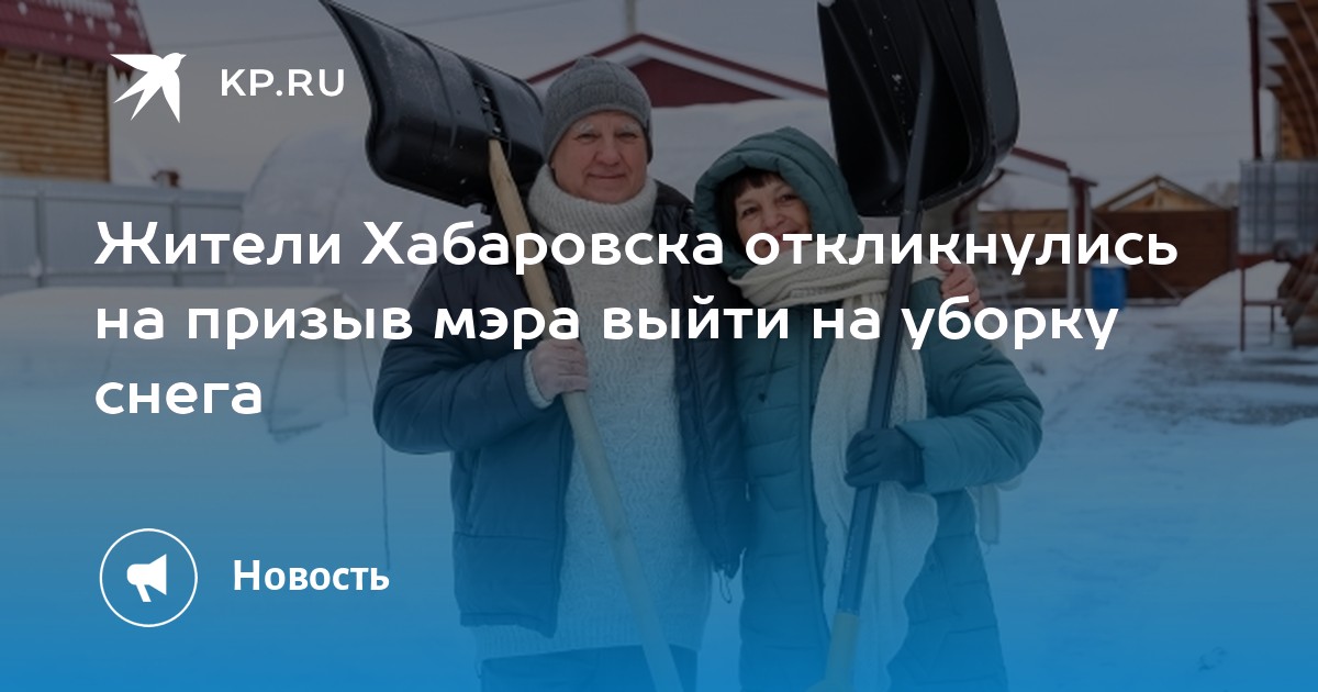 Жители Хабаровска откликнулись на призыв мэра выйти на уборку снега - Kp.ru