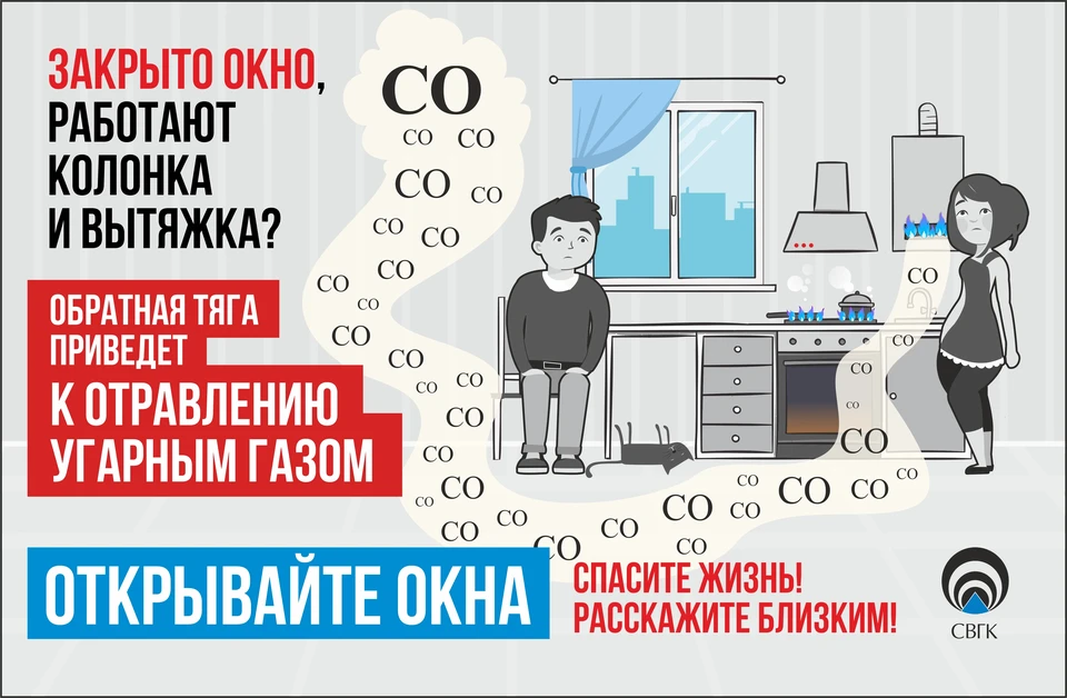 Чтобы избежать отравления угарным газом, необходимо регулярно проветривать квартиру / Фото: СВГК